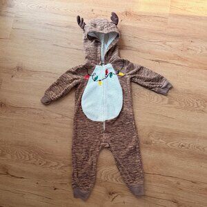 Carter's Reindeer Hooded One Piece - Size 12mos